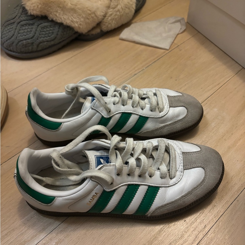 Adidas sambas original green stripe